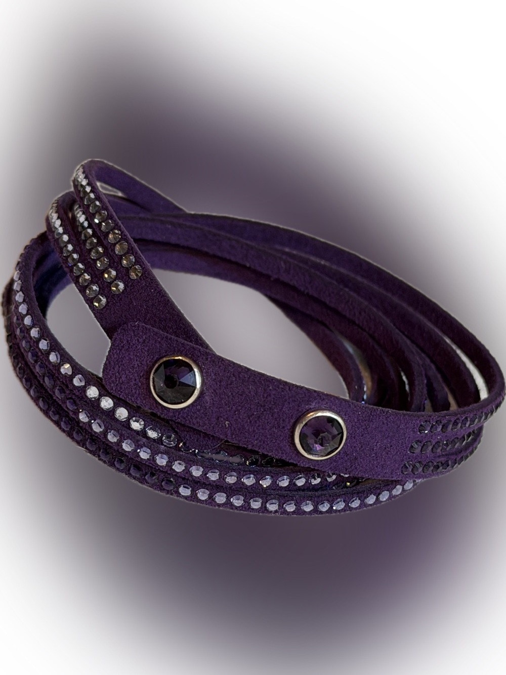 Touchstone Crystal Purple Wrap-Star Swarovski Multi-Wrap Bracelet Adjustable